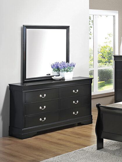 Black finish dresser in casual style