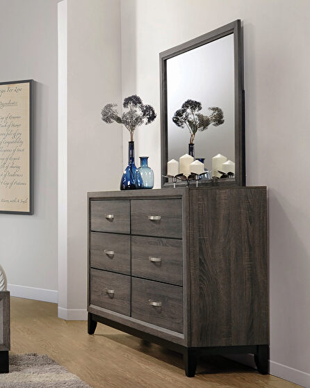 Rustic gray oak dresser