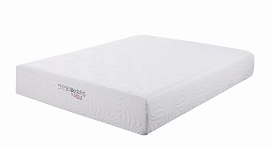 White 12-inch eastern king memory foam mattress