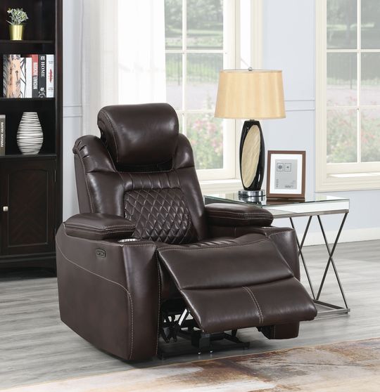 Power2 recliner in espresso top grain leather