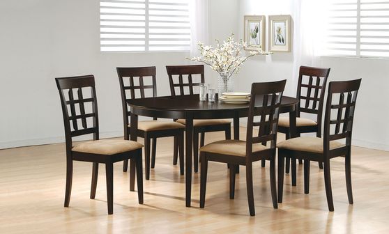 Oval cappuccino wood dining table