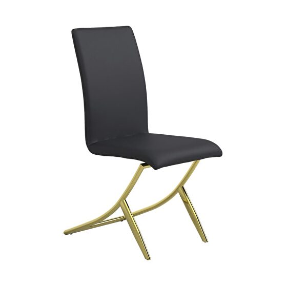 Black leatherette upholstery dining chair