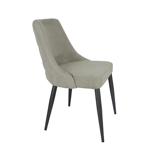 Off white microfiber upholstery dining chair