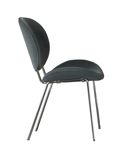 Gray velvet dining chair