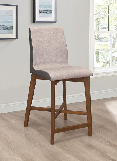 Light / dark gray fabric counter ht stool