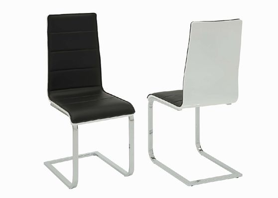 Broderick contemporary chrome and black dining chair