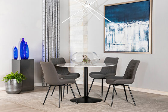 Modern white and black dining table