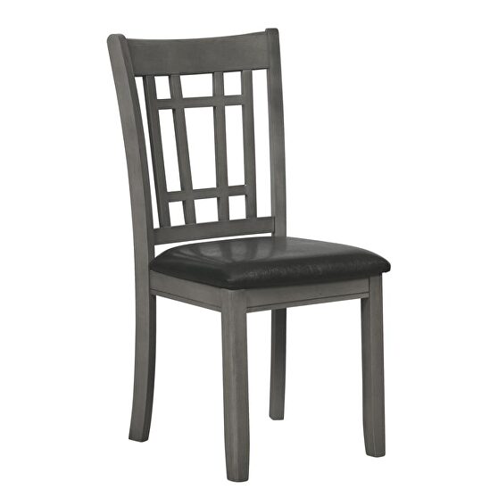 Side chair with black leatherette seats