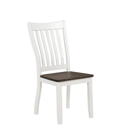 Farmhouse style espresso / white dining chair