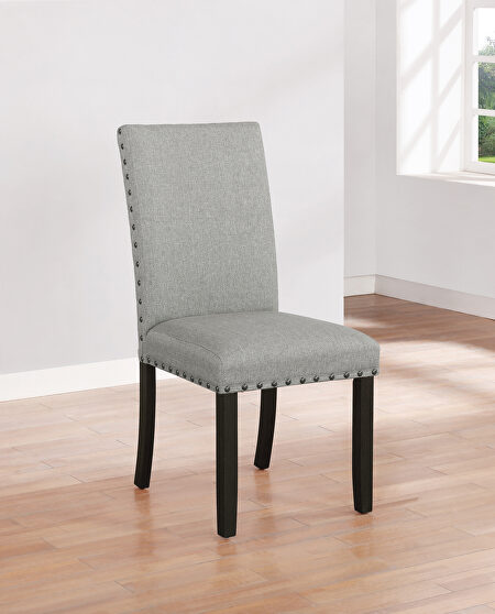 Soft and durable woven fabric in gray parsons chairs