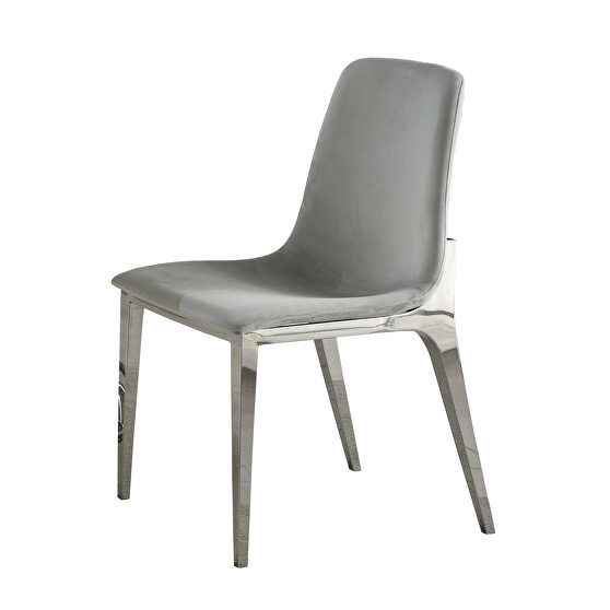 Microfiber matte gray velvet dining chair