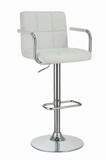 Modern white bar stool with adjustable height