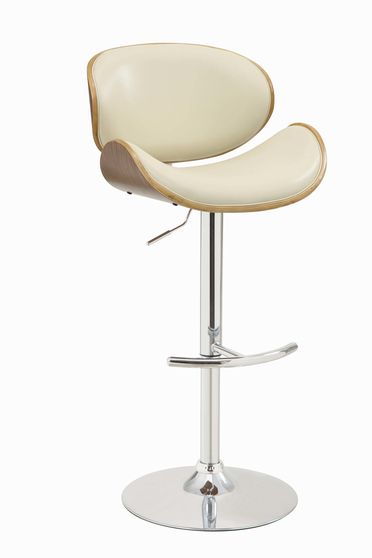 Contemporary cream adjustable height bar stool