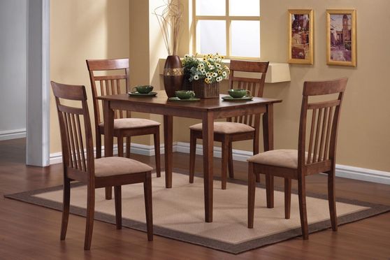 Walnut finish 5pcs casual dining set