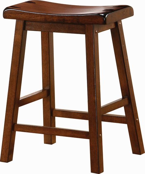 Transitional chestnut counter-height stool