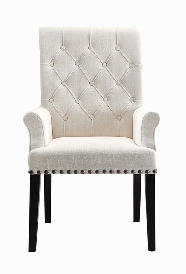 Dining chair in linen like fabric