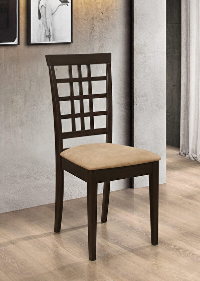 Casual peat and cappuccino side chair