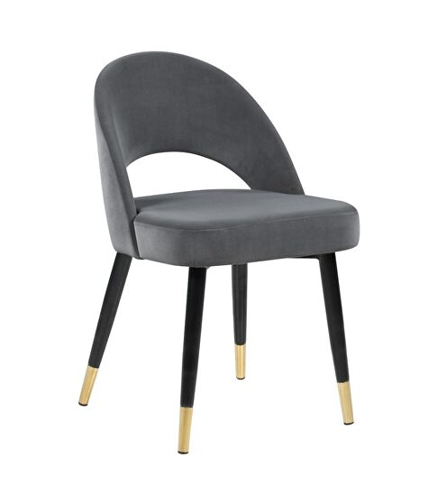 Glam velvet dining chair w/ gold tip legs