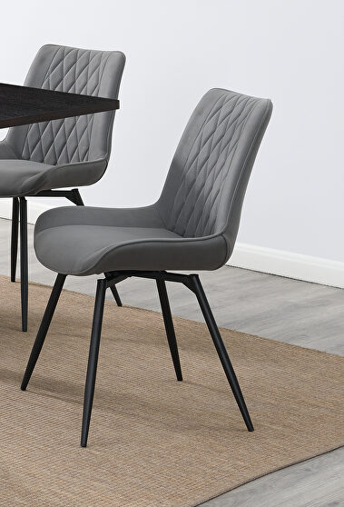 Swivel dining chair in gray
