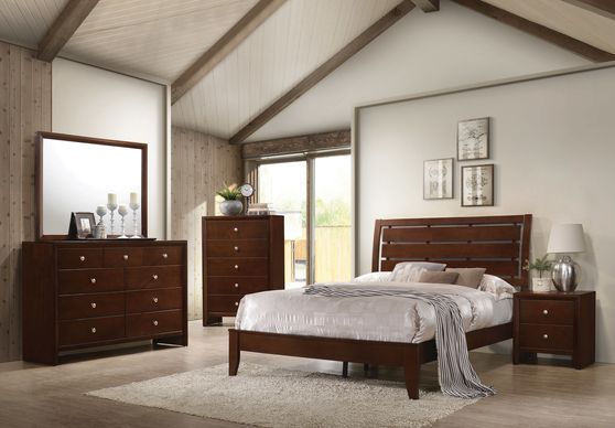 Merlot wood casual style bed
