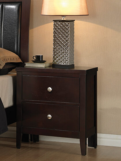 Cappuccino two-drawer nightstand