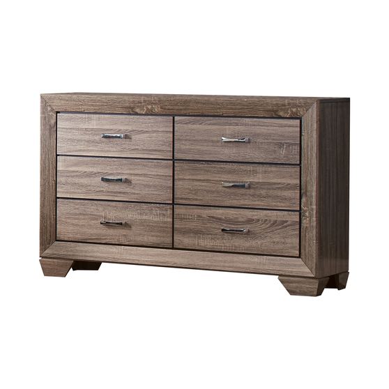 Transitional six-drawer dresser