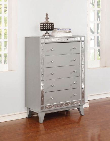 Contemporary five-drawer silver chest