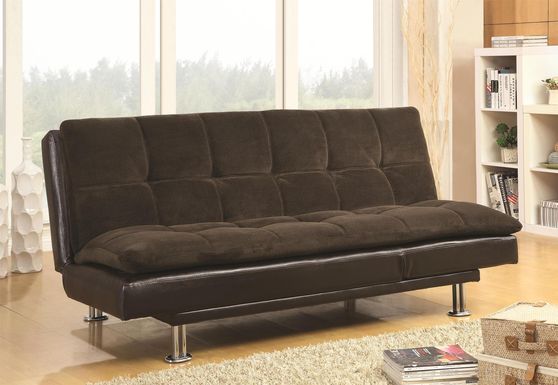 Two-toned brown modern sofa bed