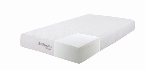 White 10-inch twin memory foam mattress