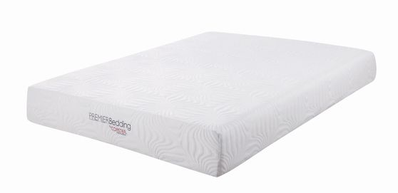 White 10-inch queen memory foam mattress