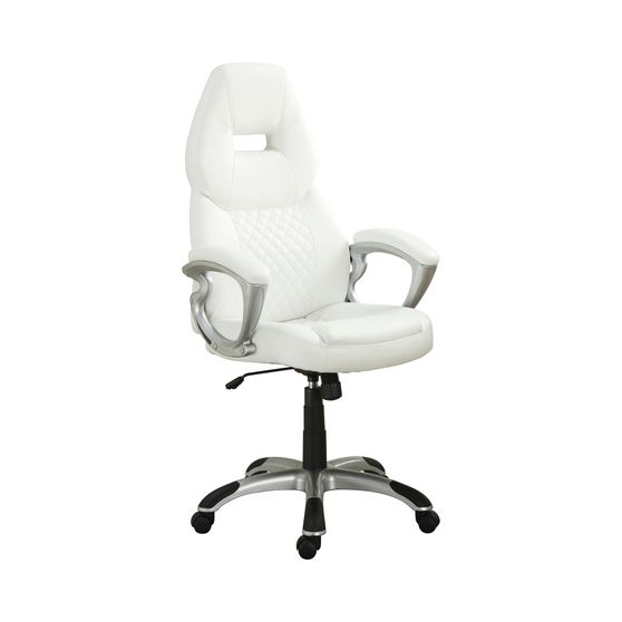 Contemporary white office chair adjustable height