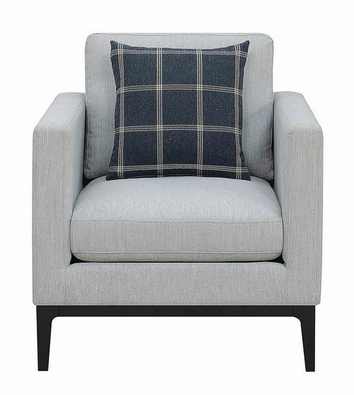 Light gray woven textrure fabric casual style chair