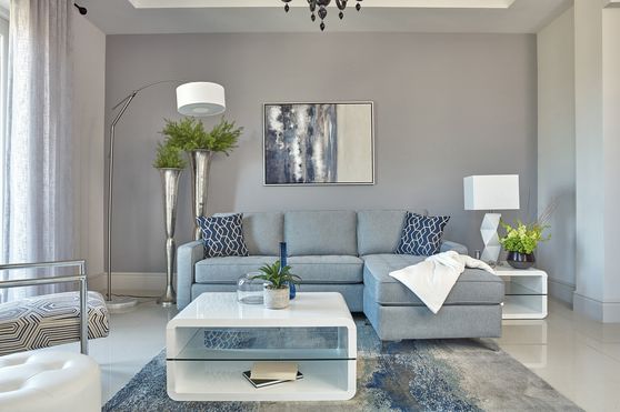 Gray 2pcs reversible contemporary sectional sofa