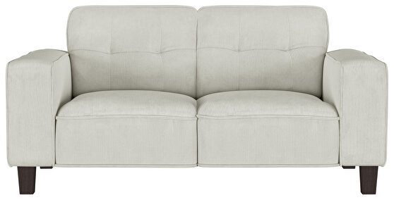 Greige fabric contemporary loveseat