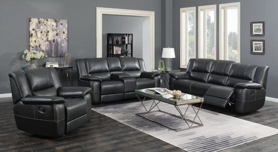 Transitional motion sofa w/ padded arms