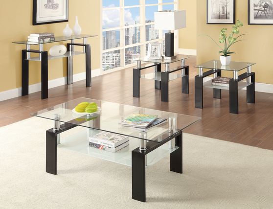 Tempered/frosted glass casual cocktail table