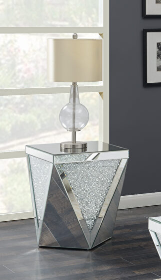 Contemporary silver side table