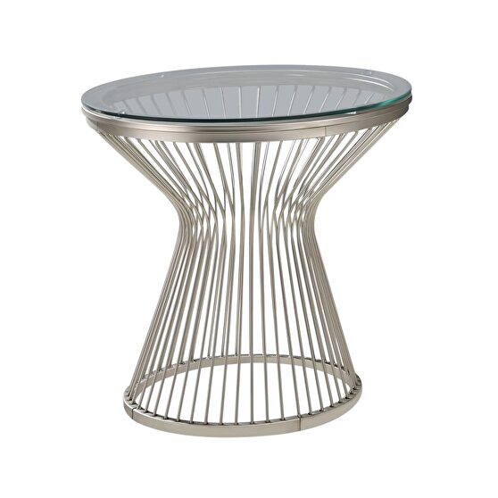 Hourglass pedestal base end table