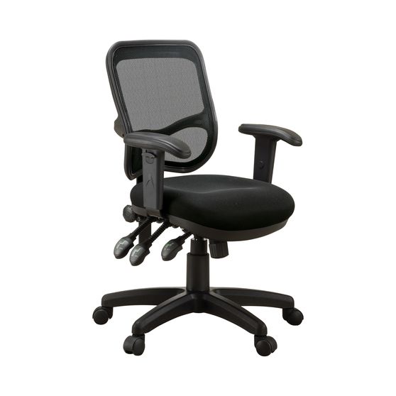 Transitional black office chair w/ black mesh