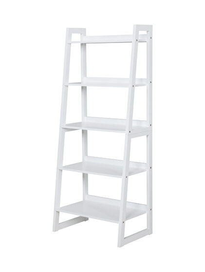 White finish 5-shelf bookcase