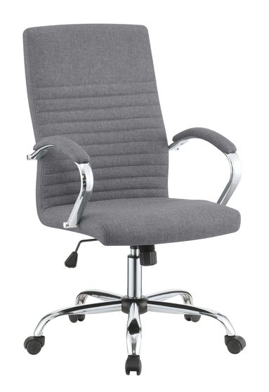 Office chair in gray linen-like fabric