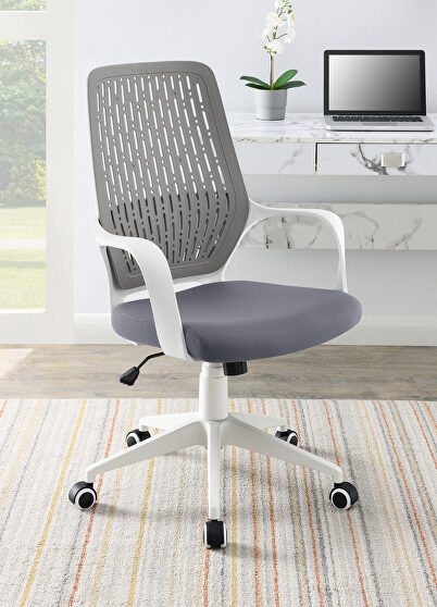 Gray fabric upholstery office chair