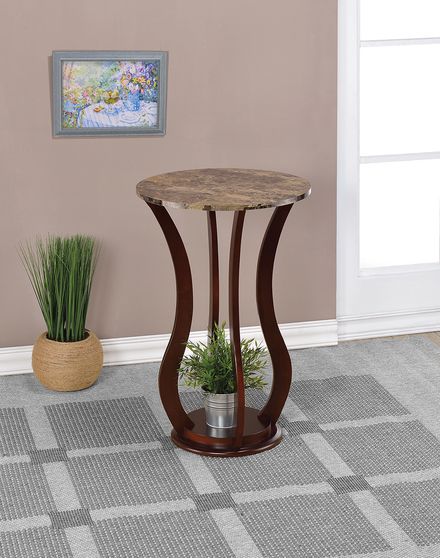 Transitional brown accent table