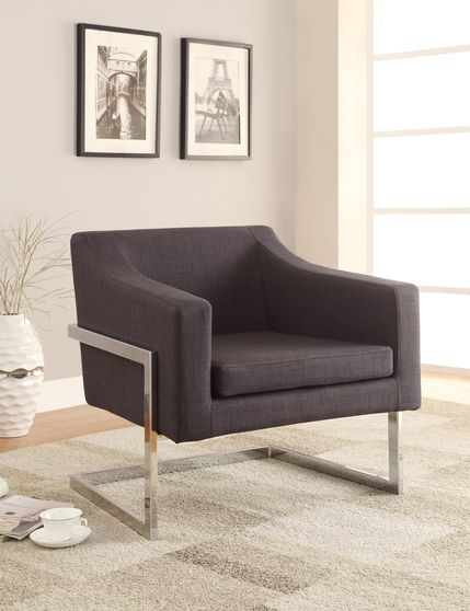 Gray linen-like fabric chair