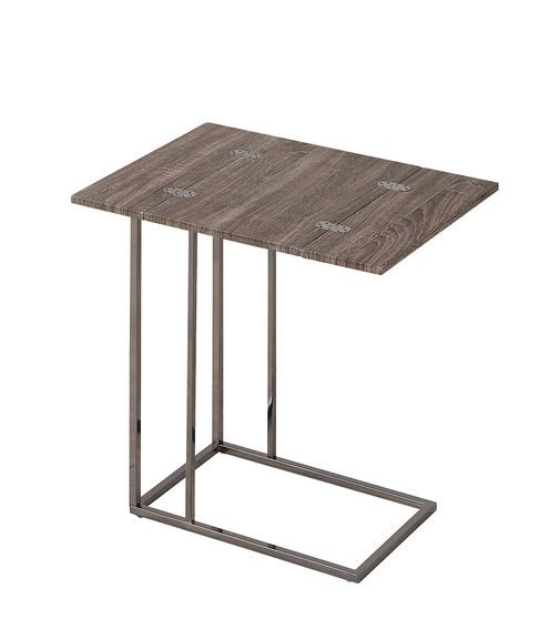 Transitional black nickel snack table