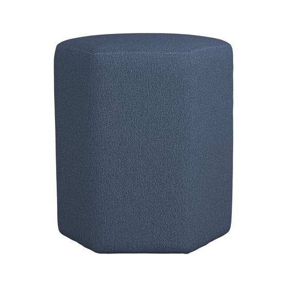 Hexagon shape blue woven fabric stool / ottoman