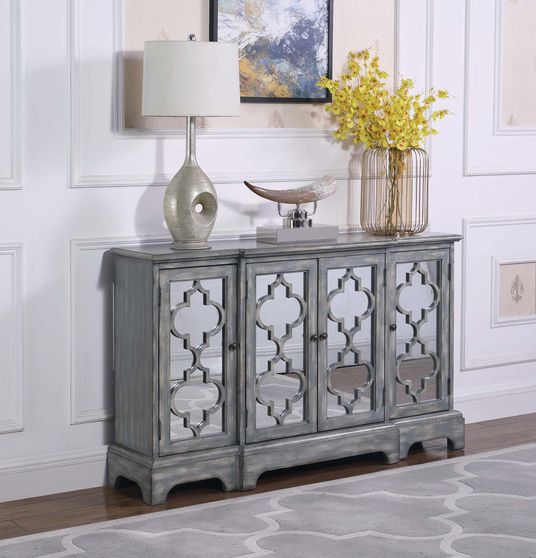 Rustic grey accent cabinet