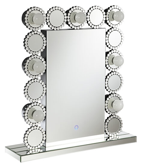 Rectangular table mirror with led lighting