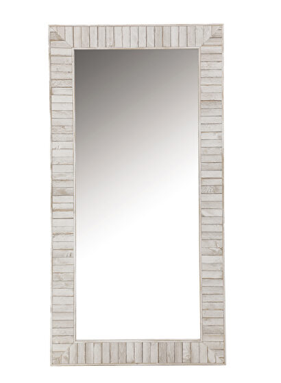 Hand crafted white framed mirror
