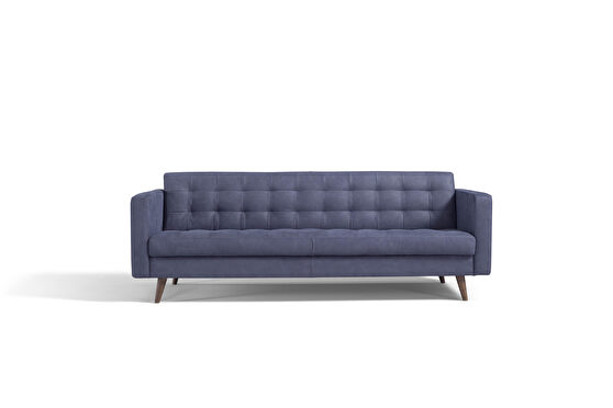 Contemporary blue fabric tufted sofa